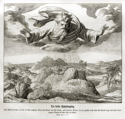 天地創造の第3日、創世記 作： Julius Schnorr von Carolsfeld