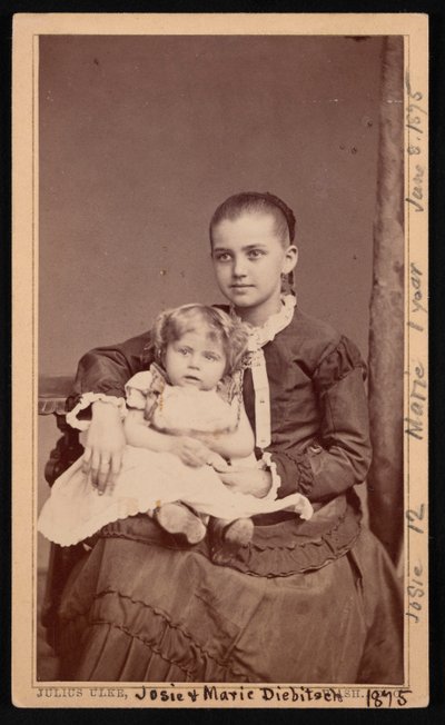ハーマン・ヘンリー・ディビッチの子供たちの集合写真、マリーとジョセフィー・ジョシー、1875年6月8日。 作： Julius Ulke