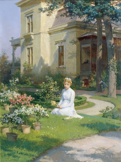 別荘の庭の少女 作： Julius Victor Berger