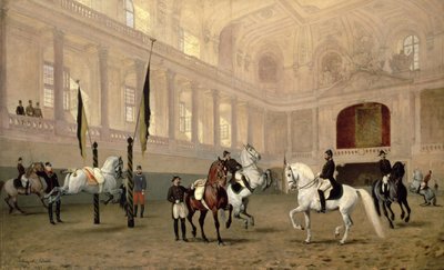 ジョセフスプラッツ、ホーフライシュチュレでの朝の運動、1890年 作： Julius von Blaas  