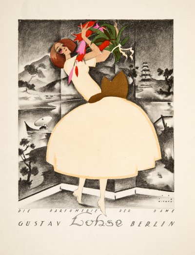 グスタフローゼ、ベルリン、女性用香水、Styl、pub.1922（pochoir print）からの広告 作： Jupp Wiertz