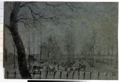 「オランダのユトレヒトの門」Jurriaan Andriessen (1742-1819) によるチョーク画 1797年 プーシキン美術館、モスクワ 作： Jurriaan Andriessen