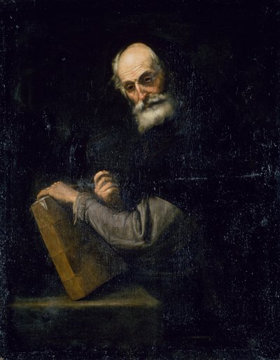 哲学者」1640年頃（油彩・キャンバス 作： Jusepe de Ribera
