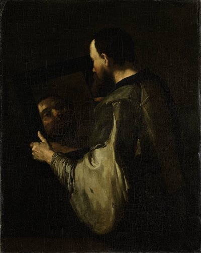 鏡を持つ哲学者 作： Jusepe de Ribera (copy after)
