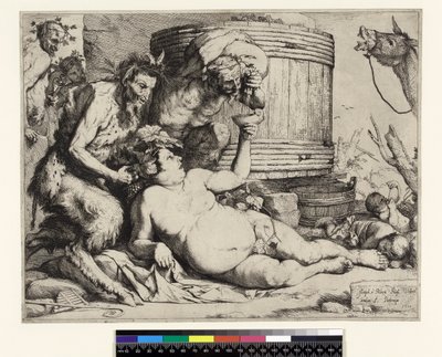 酔ったシレヌス。 1652年以前のワインバットでのシレヌス 作： Jusepe de Ribera