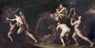 La Carcasse: A Witch Being On Drawd On the Skeleton Of A Monster, ennen n. 1620 (öljy kuparille) 作： Jusepe de Ribera