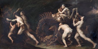 「ラ カルカス: 怪物の骸骨に描かれた魔女」、17 世紀 作： Jusepe de Ribera