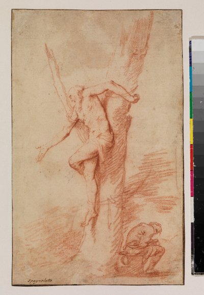 木に縛られた男と休息中の人物、1630-35 作： Jusepe de Ribera