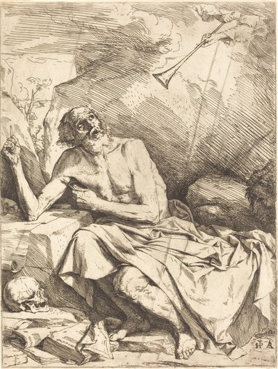 最後の審判のラッパを聞く聖ヒエロニムス 作： Jusepe de Ribera