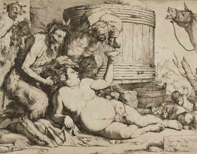 ワイン醸造所のシレノス 作： Jusepe de Ribera