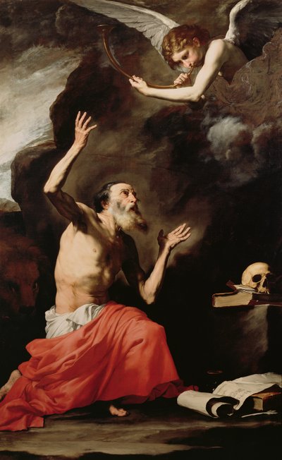 聖ジェロームと判断の天使 作： Jusepe de Ribera