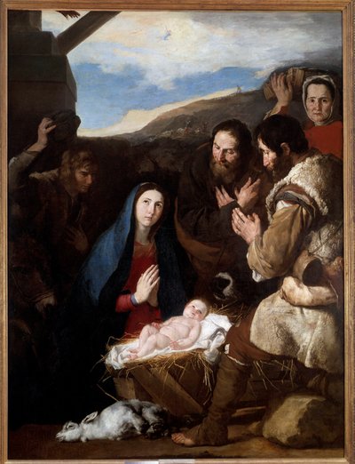 羊飼いの礼拝」の絵画 ホセ・デ・リベラ（イル・スパグノレット）（1591-1652）の作品 作： Jusepe de Ribera