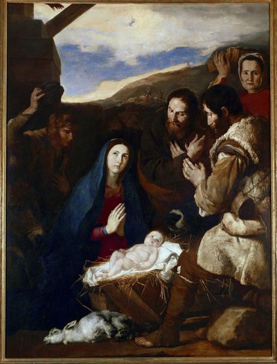 ホセ・デ・リベラによる羊飼いの絵の礼拝dit il Spagnoletto「スペイン語」 作： Jusepe de Ribera