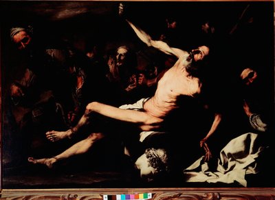 聖バルテルミーの殉教」 ジュセペ・デ・リベラ（Jusepe de Ribera dit lo Spagnoletto）（1591-1652）の絵画 1630年頃 日。145x216 cm フィレンツェ、ピッティ宮殿、ガレリア・パラティーナ 作： Jusepe de Ribera