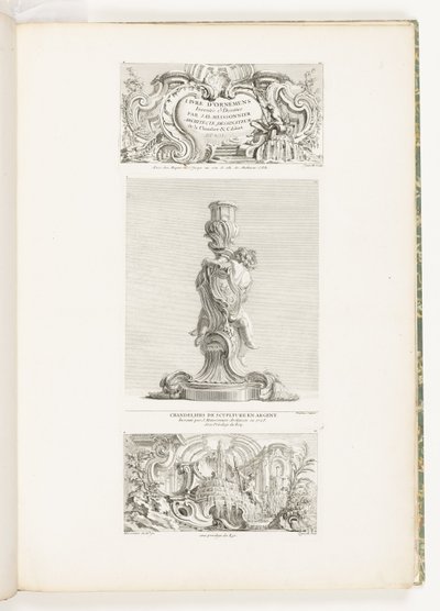 JA Meissonnier Architect、Draftsman of the Bedroom＆Cabinet DU ROI、pl。によって発明および描画された装飾品の本Juste-AurèleMeissonnierの作品の20 作： Juste Aurèle Meissonnier