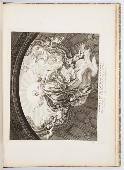 Oeuvres de Juste-Aurèle Meissonnier (Just-Aurèle Meissonnier の作品) の、パリのサン シュルピスの聖母礼拝堂の塗装天井のデザイン、プレート 105 作： Juste Aurèle Meissonnier