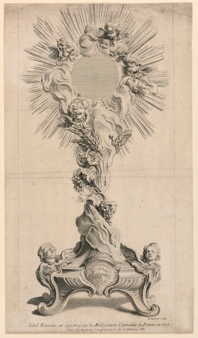 1727年に制作された銀のモンストランス 作： Juste Aurèle Meissonnier