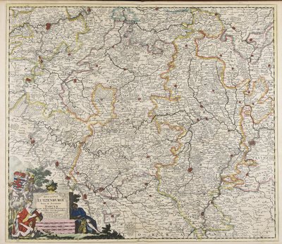 ルッツェンブルグ公国新正確表：隣接州および全州の地域区分付き／ユースティヌム・ダンケルツによる。 作： ジャスタス・ダンケルツ