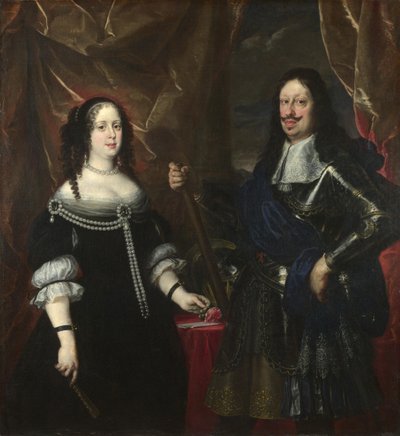 トスカーナのフェルディナンド2世大公と彼の妻ヴィットーリアデッラロヴェーレの二重の肖像画、1660年代 作： Justus Sustermans