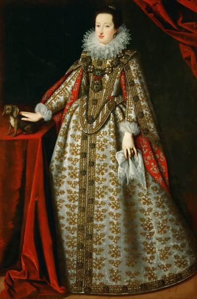 Eleoonore de Gonzague (ou de Mantoue) - Eleonora Gonzaga (1598-1655) の花嫁衣装を着た肖像 - Justus (Giusto, Joost) Sustermans (1597-1681).油彩・キャンバス 作： Justus Sustermans