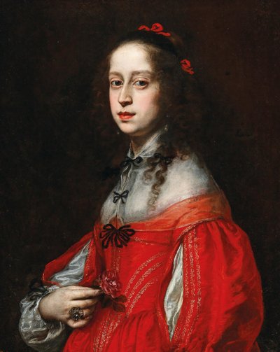 神聖ローマ帝国の皇后、オーストリア チロルのマリア レオポルディーネ (1632 ～ 1649 年) の肖像画。 作： Justus Sustermans