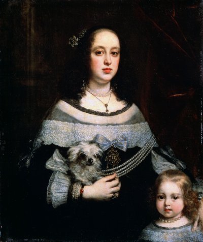 女性と少女の肖像、c1660 作： Justus Sustermans
