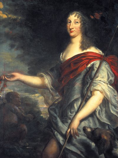 ダイアナに扮したスウェーデン王妃クリスティーヌの肖像（1626-1689年 作： Justus van Egmont