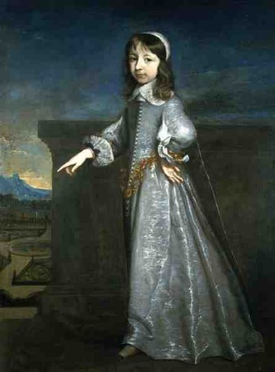 少年時代のオルレアン公爵の肖像（1640年～1701年）（パネルに油彩） 作： Justus van Egmont