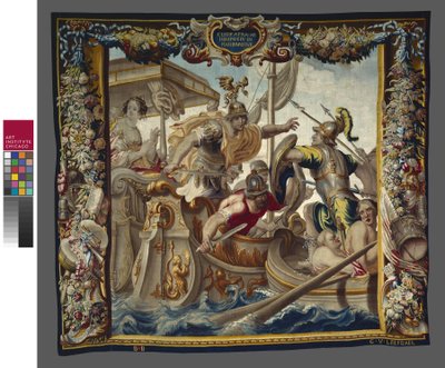 シーザーとクレオパトラの物語からのアクチウムの戦い、ウィリアムファンリーフダールワークショップ、1680年頃 作： Justus van Egmont