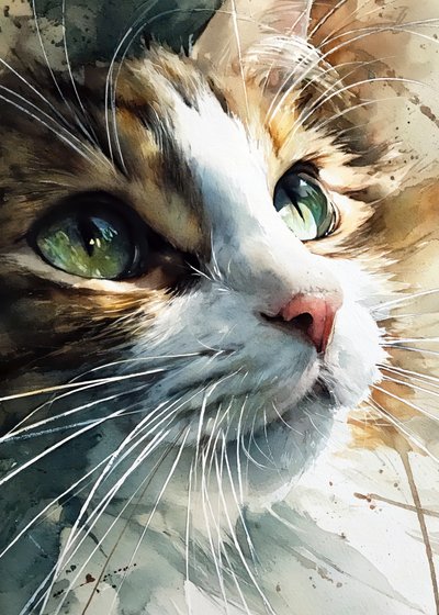 好奇心旺盛な猫の瞳 作： Justyna Jaszke