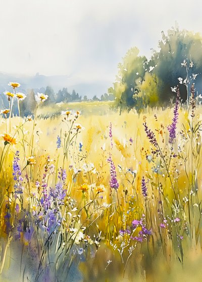 日当たりの良い野の花の草原 作： 