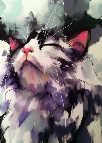 生き生きとした猫の夢 作： Justyna Jaszke