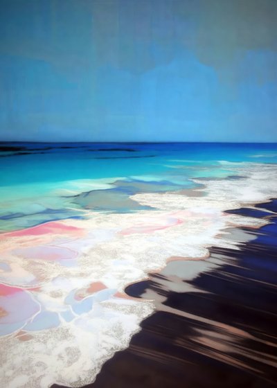 鮮やかな海岸の抽象画 作： Justyna Jaszke