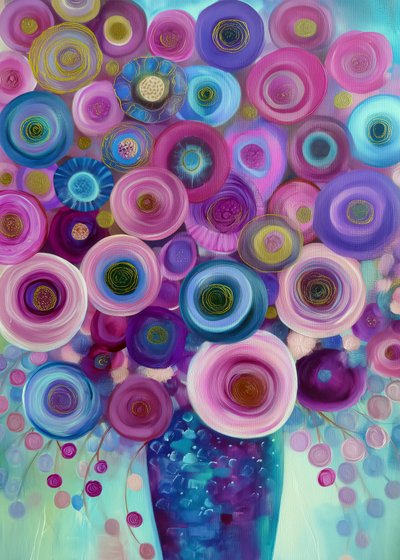 鮮やかな花束 作： Justyna Jaszke