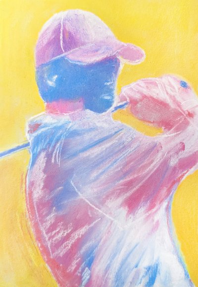 躍動感あふれるゴルフスイング 作： 
