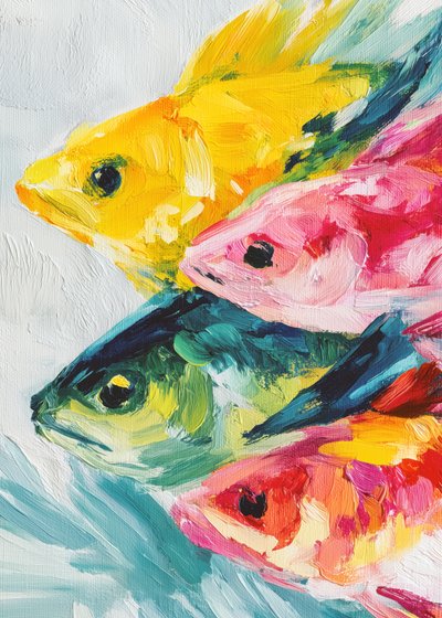 生き生きと泳ぐ魚 作： Justyna Jaszke