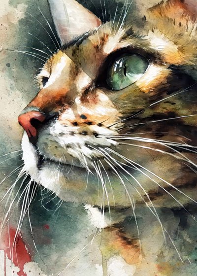 水彩画のトラ猫 作： Justyna Jaszke