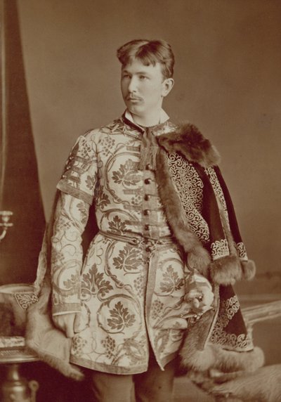 若いハンガリー大使、c.1870-80（セピア写真） 作： József Borsos