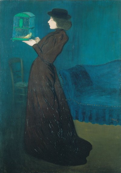 鳥かごを持つ女性 作： József Rippl Rónai