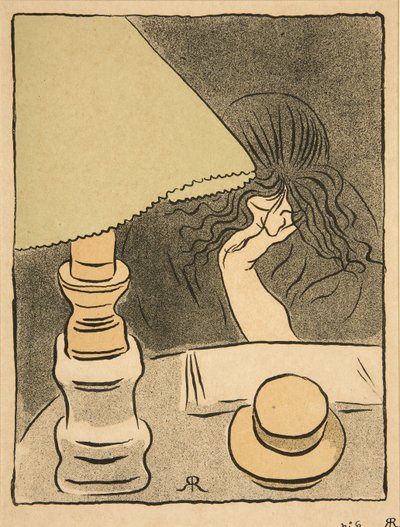 女性とランプ、パブ。 1894 作： József Rippl Rónai