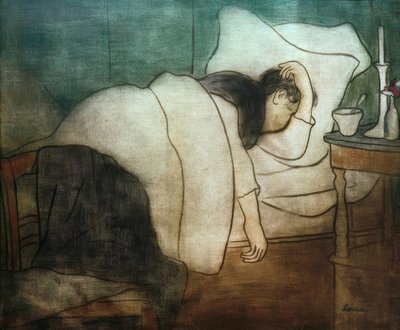 ベッドの中の女性 作： József Rippl Rónai