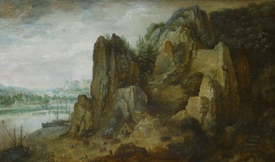 岩の眺め、川の風景 作： KMS 1024 Ubekendt