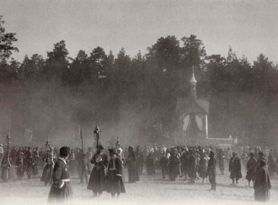 イースター行列、ロシア、サロフ修道院、1903 作： K. von Hahn