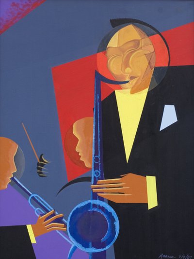 Jazz Sharp、2007（キャンバスに油彩とアクリル） 作： Kaaria Mucherera