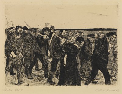 織工蜂起 - 織工列車 作： Käthe Kollwitz