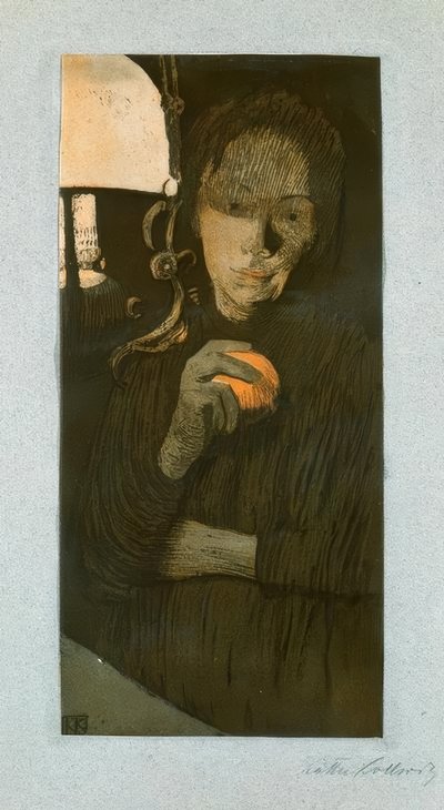 オレンジを持つ女性 作： Käthe Kollwitz