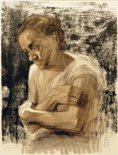 腕を組んだ女性の半身像 作： Käthe Kollwitz