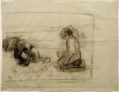K.コルヴィッツ、Pflüger（ひざまずく女性を持つ耕作者）の研究 作： Käthe Kollwitz