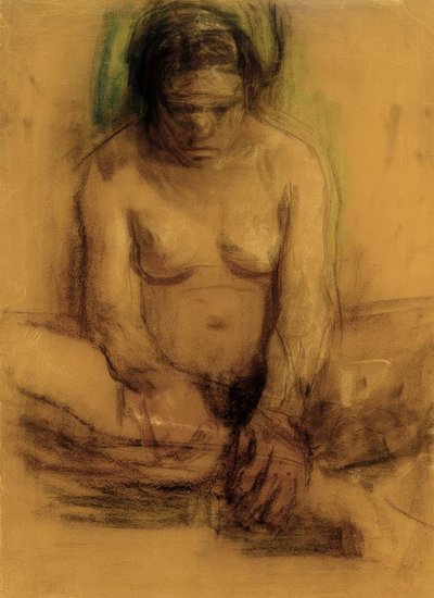 KätheKollwitz、着席女性ヌード 作： Käthe Kollwitz