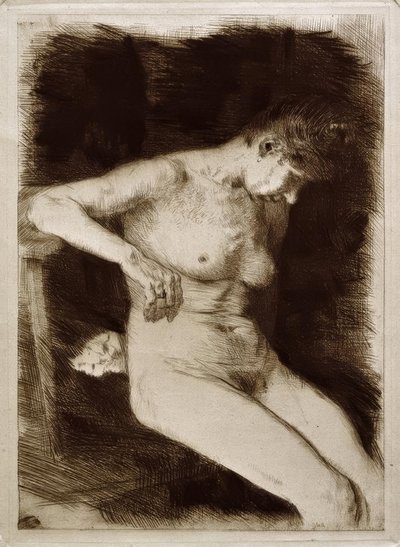 着席女性ヌード 作： Käthe Kollwitz